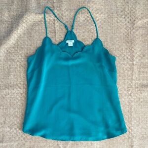 J. Crew emerald green Scallop Camisole